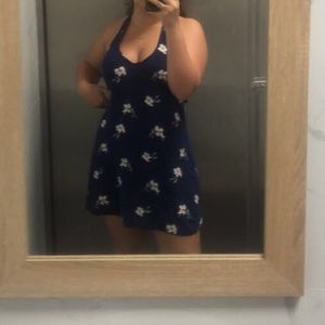 Navy floral short dress
